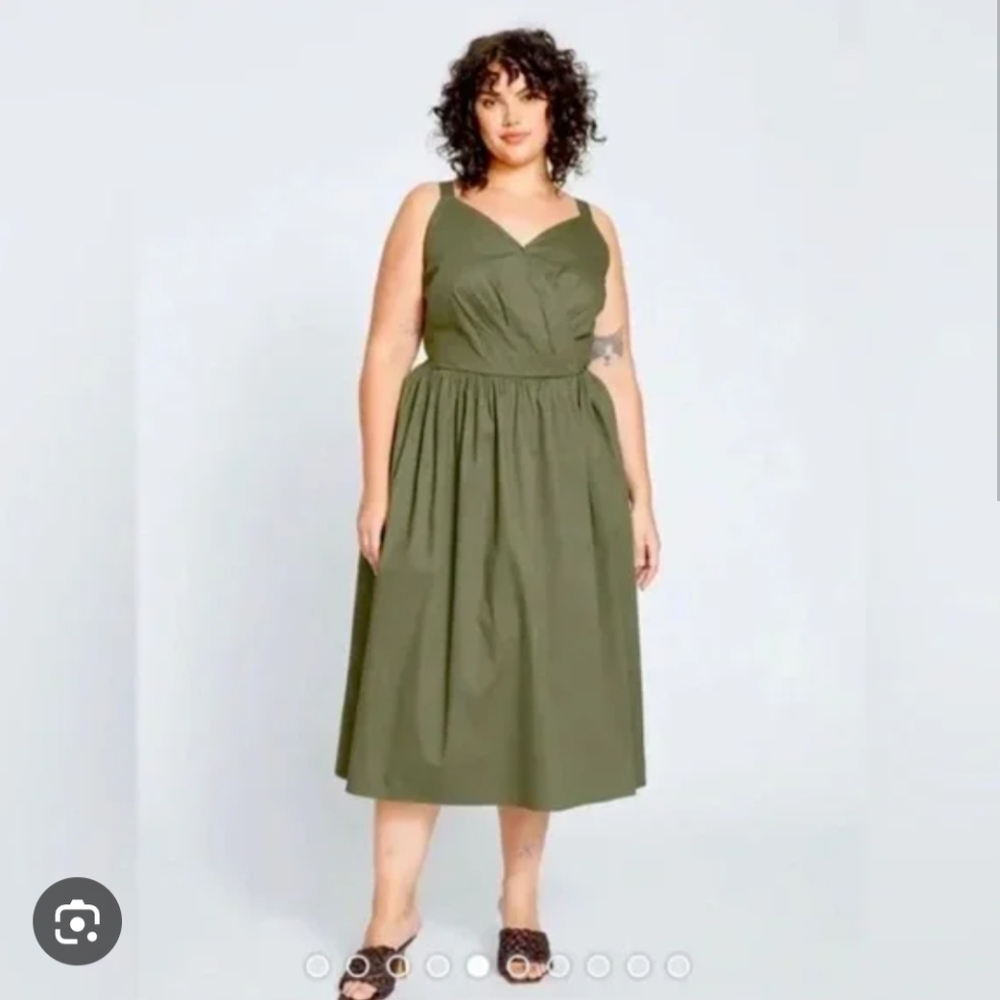 Elegant Olive Green Women's Dress